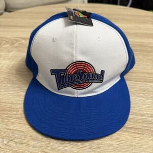 NWT Space Jam Tune Squad Hat Blue Snapback Flat Brim Looney Tunes Cap Retro Y2K